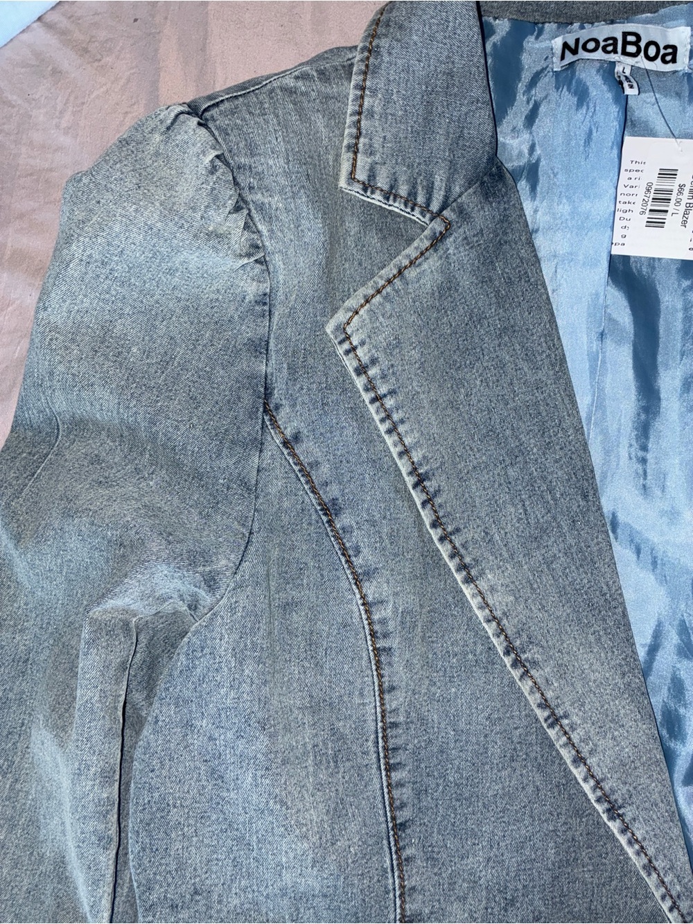 Light Blue Denim Blazer for Women Large - Picture 12 of 16